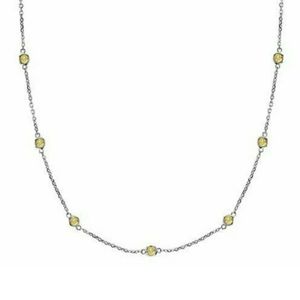 Fancy Yellow Canary Station Necklace 14k White Gold (0.50ct)